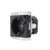 Розетка с заземлением + USB черная Lezard серия Vesna 742-4288-181 фото 1